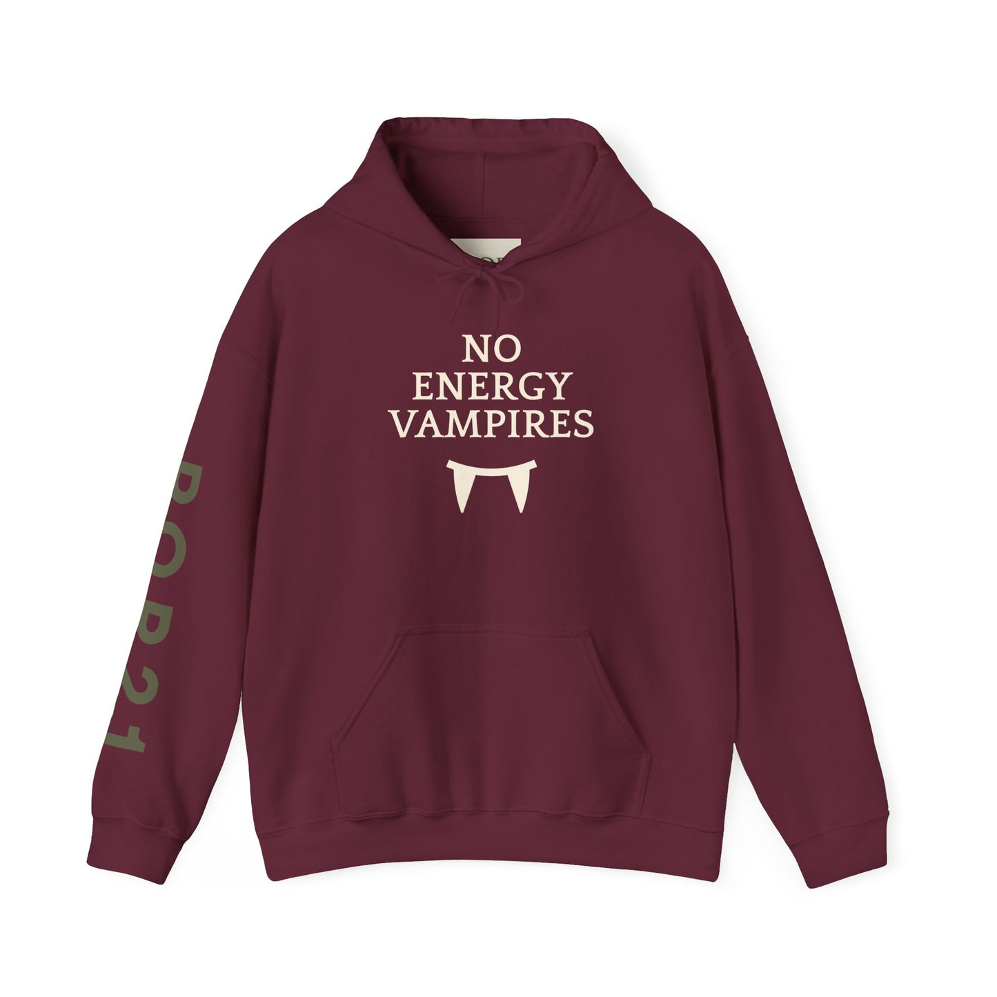 Unisex Energy Vampires Hooded Sweatshirt - Cozy, Casual, Funny Gift for Friends, Perfect for Halloween, Everyday Wear