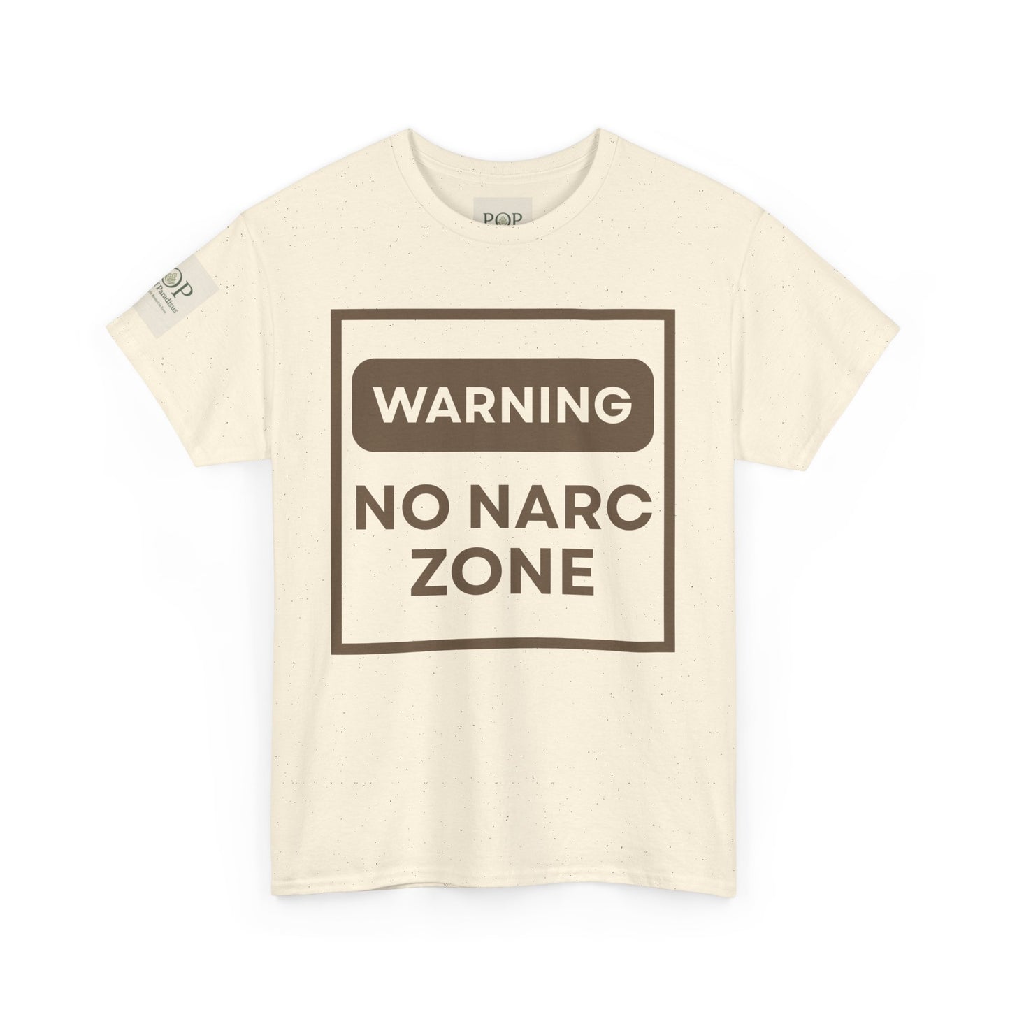 Warning No Narc Zone Tee, Comfortable Unisex Heavy Cotton Tee, Casual Wear, Unique Gift, Anti-Narcissism Statement Tee, Funny Graphic Tee